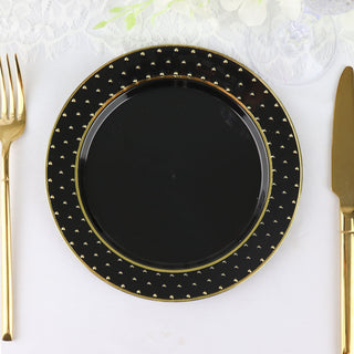 Elegant Black and Gold Disposable Dessert Plates