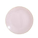 10 Pack | 10inch Glossy Blush Rose Gold Round Disposable Dinner Plates With Gold Rim#whtbkgd