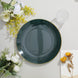 10 Pack | 10inch Glossy Hunter Emerald Green Round Disposable Dinner Plates With Gold Rim