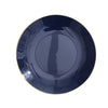 10 Pack | 10inch Glossy Navy Blue Round Disposable Dinner Plates With Gold Rim#whtbkgd