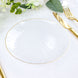 10 Pack | Clear Hammered 7inch Round Plastic Dessert Appetizer Plates With Gold Rim