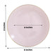 10 Pack | 8inch Glossy Blush Rose Gold Round Plastic Salad Plates With Gold Rim
