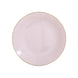 10 Pack | 8inch Glossy Blush Rose Gold Round Plastic Salad Plates With Gold Rim#whtbkgd