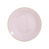 10 Pack | 8inch Glossy Blush Rose Gold Round Plastic Salad Plates With Gold Rim#whtbkgd
