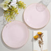 10 Pack | 8inch Glossy Blush Rose Gold Round Plastic Salad Plates With Gold Rim