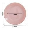 10 Pack | 8inch Glossy Dusty Rose Round Plastic Salad Plates With Gold Rim