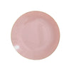 10 Pack | 8inch Glossy Dusty Rose Round Plastic Salad Plates With Gold Rim#whtbkgd