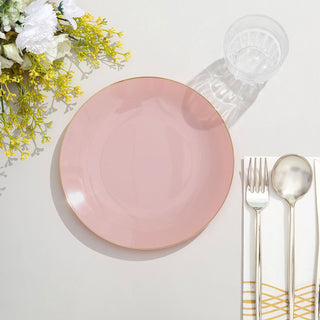 Add Elegance to Your Table with Dusty Rose Round Plastic Salad Plates