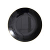 10 Pack | 8inch Glossy Black Round Plastic Salad Plates With Gold Rim#whtbkgd