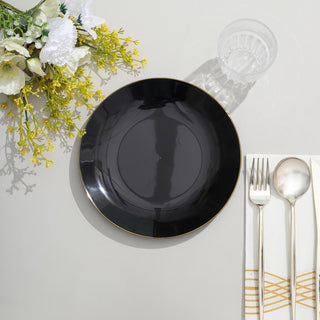 Add Elegance to Your Table with Glossy Black Round Plastic Salad Plates