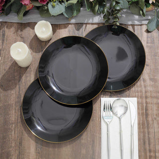 Convenience Meets Style with Glossy Black Disposable Salad Plates