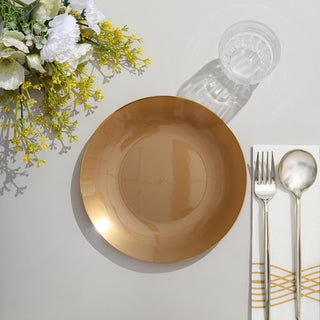 Elegant Gold Round Plastic Salad Plates for All Your Party Needs