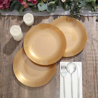 Create a Memorable Table Setting with Gold Round Plastic Salad Plates