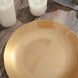 10 Pack | 8inch Gold Round Plastic Salad Plates With Gold Rim