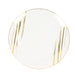 10 Pack | White & Gold Brush Stroked 10inch Round Plastic Dinner Plates#whtbkgd