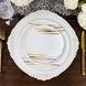 10 Pack | White & Gold Brush Stroked 10inch Round Plastic Dinner Plates