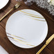 10 Pack | White & Gold Brush Stroked 10inch Round Plastic Dinner Plates