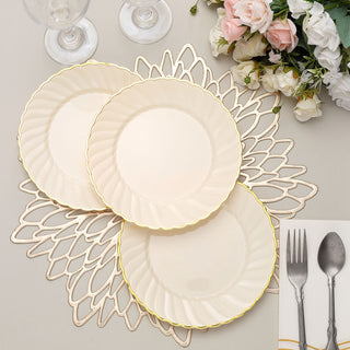 Create a Timeless Table Setting with Ivory Gold Flair Rim Plates