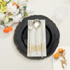 10 Pack | 10inch Black / Gold Scalloped Rim Disposable Dinner Plates