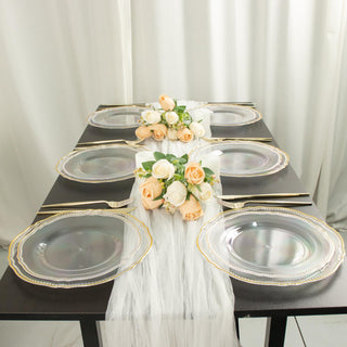 Stylish Clear/Gold Disposable Dinnerware for Every Day