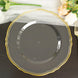 10 Pack | 10inch Clear / Gold Scalloped Rim Disposable Dinner Plates, Large Plastic Party Plates