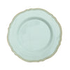 10 Pack | 10inch Jade / Gold Scalloped Rim Disposable Dinner Plates#whtbkgd