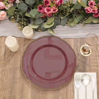 Convenient and Durable Cinnamon Rose/Gold Disposable Dinnerware