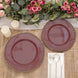 10 Pack | 10inch Cinnamon Rose Gold Scalloped Rim Plastic Dinner Plates, Disposable Party Plates