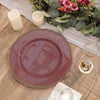 10 Pack | 10inch Cinnamon Rose Gold Scalloped Rim Plastic Dinner Plates, Disposable Party Plates