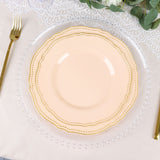 10 Pack | 10inch Nude / Gold Scalloped Rim Disposable Dinner Plates
