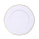 10 Pack | 10inch White / Gold Scalloped Rim Disposable Dinner Plates#whtbkgd