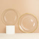 10 Pack | 9inch Clear / Gold Scalloped Rim Disposable Dinner Plates, Plastic Party Plates