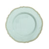10 Pack | 9inch Jade / Gold Scalloped Rim Plastic Dinner Plates#whtbkgd