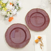 10 Pack | 9inch Cinnamon Rose / Gold Scalloped Rim Disposable Dinner Plates, Plastic Party Plates