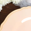 10 Pack | 9inch Nude / Gold Scalloped Rim Disposable Dinner Plates