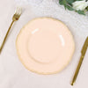 10 Pack | 9inch Nude / Gold Scalloped Rim Disposable Dinner Plates