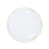 10 Pack | 7inch Gold Vintage Rim Clear Disposable Salad Plates With Embossed Scalloped Edges#whtbkgd