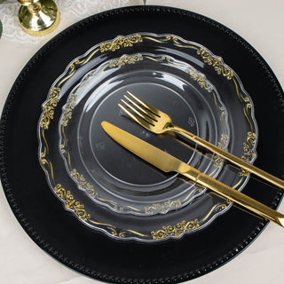 Clear and Gold Vintage Rim Salad Plates for Effortless Event Planning