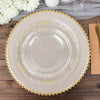 10 Pack | 7inch Gold Vintage Rim Clear Disposable Salad Plates With Embossed Scalloped Edges