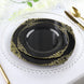 10 Pack | 10inch Black Gold Leaf Embossed Baroque Plastic Dinner Plates