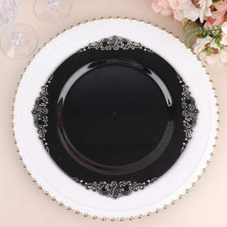 Elegant Black Plastic Party Plates for Stylish Events