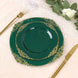 10 Pack | 10inch Leaf Embossed Baroque Plastic Dinner Plates, Disposable Vintage Round Dinner Plates