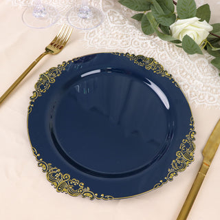Enhance Your Table Settings with Navy Blue Plastic Party Plates