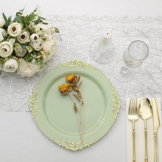 Sage Green Plastic Party Plates for Any Occasion