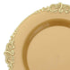 10 Pack | 8inch Gold Leaf Embossed Baroque Plastic Salad Dessert Plates#whtbkgd