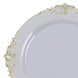 Leaf Embossed Baroque Plastic Salad Dessert Plates, Disposable Round Appetizer Plates#whtbkgd