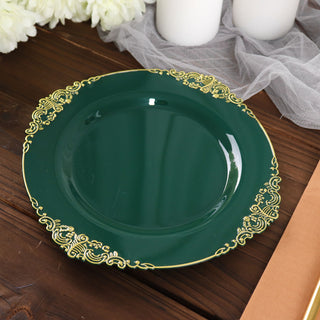 Elegant Hunter Emerald Green Plastic Salad Plates for Your Special Occasions