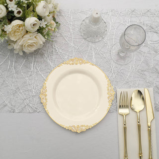 Elegant Ivory Plastic Salad Plates for Stylish Events