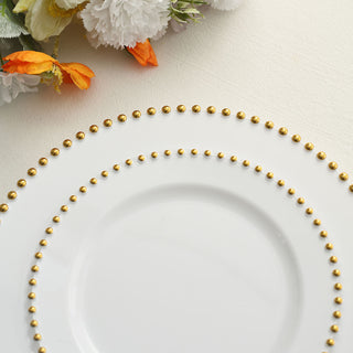 Sophisticated White / Gold Plastic Plates for Any Occasion