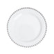 10 Pack | 10inch White / Silver Beaded Rim Disposable Dinner Plates, Plastic Party Plates#whtbkgd